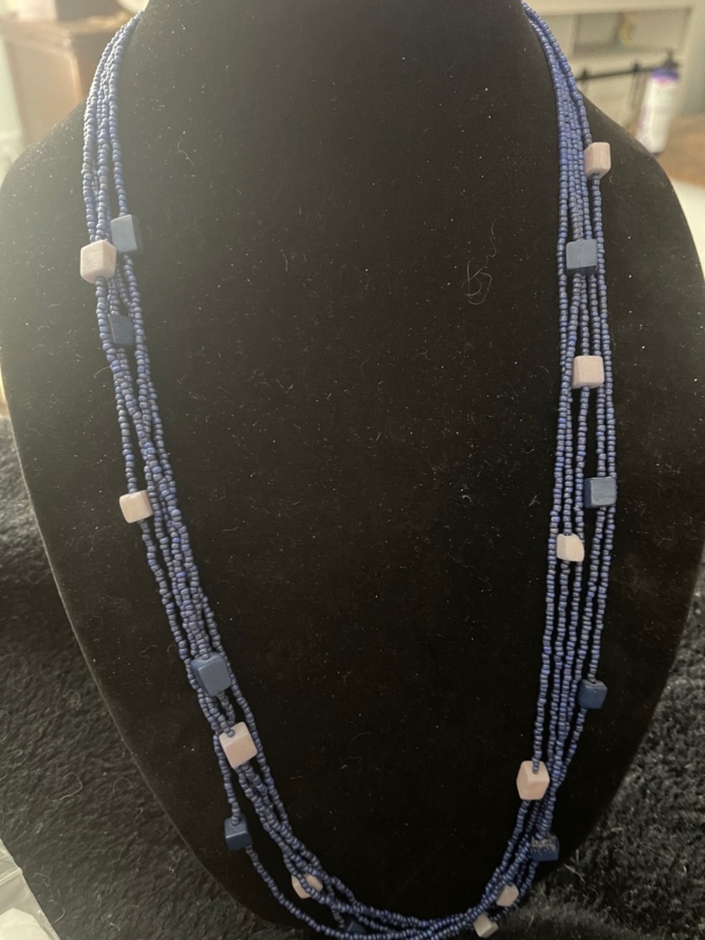 Handmade purple Beaded Multi-Strand Necklace